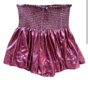 2 Pair - QUEEN OF SPARKLES SHORTS! BARBIE PINK + SHIMMER EMERALD SIZE LARGE NWT